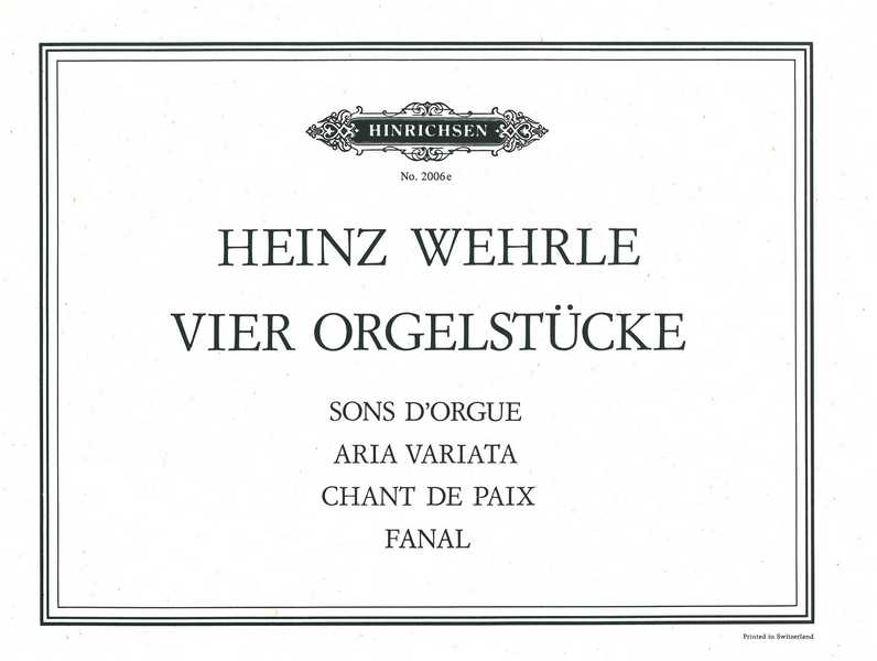 4 Orgelstücke  für Orgel  