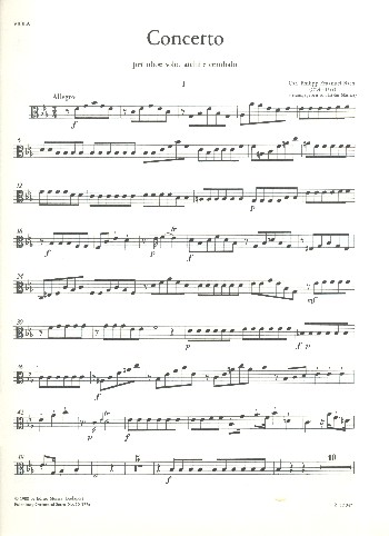 Konzert Es-Dur  für Oboe, Streicher und Bc  Viola