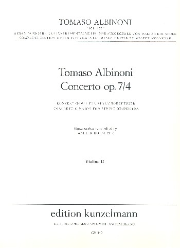 Concerto a cinque G-Dur op.7,4&nbsp;&nbsp;für Streichorchester&nbsp;&nbsp;Violine 2