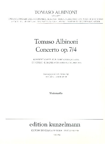 Concerto a cinque G-Dur op.7,4&nbsp;&nbsp;für Streichorchester&nbsp;&nbsp;Violoncello/Kontrabass