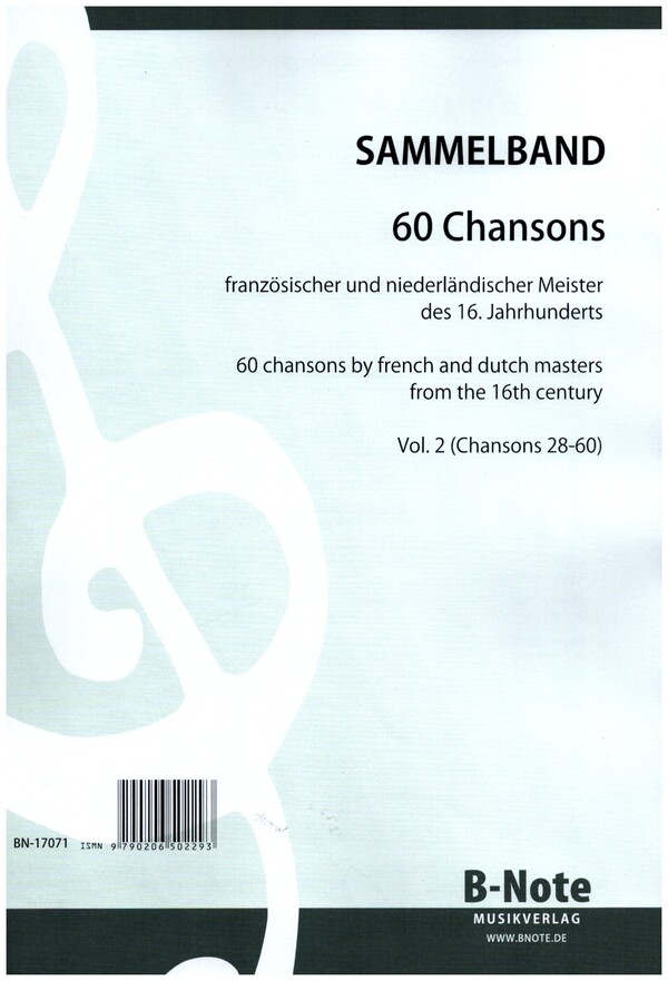 60 Chansons Band 2 (Nr.28-60)  für gem Chor oder Soli a cappella  Partitur
