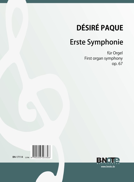 Paque, Désiré, Erste Symphonie op.67&nbsp;&nbsp;Orgel&nbsp;&nbsp;Spielnoten