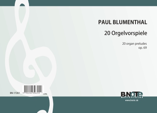 Blumenthal, Paul, 20 Orgelvorspiele op.69&nbsp;&nbsp;Orgel&nbsp;&nbsp;Spielnoten