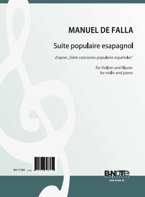 Suite populaire espagnol&nbsp;&nbsp;für Violine und Klavier&nbsp;&nbsp;