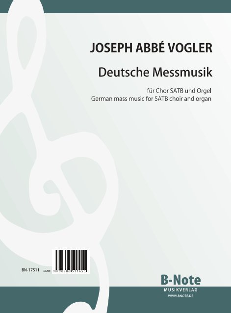 Deutsche Messmusik  für gem Chor und Orgel  Partitur 