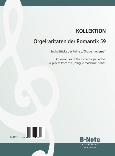 BN17532 Orgelraritäten der Romantik Band 59 - 6 Stücke aus L'Orgue mod&nbsp;&nbsp;für Orgel&nbsp;&nbsp;
