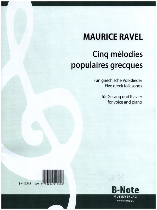 Cinq mélodies grecques&nbsp;&nbsp;für Gesang und Klavier&nbsp;&nbsp;