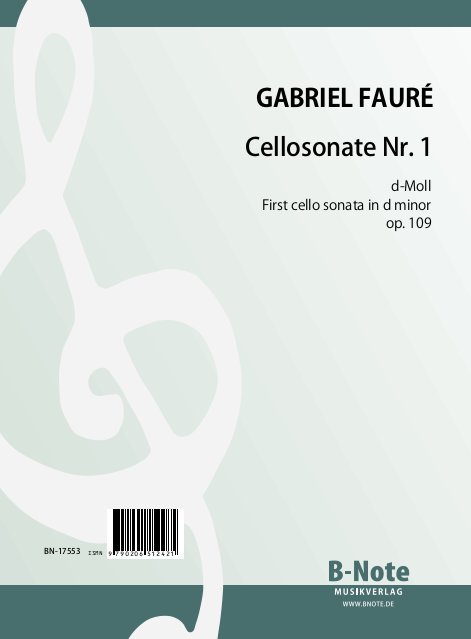 Sonate g-Moll Nr.1 op.109&nbsp;&nbsp;für Violoncello und Klavier&nbsp;&nbsp;