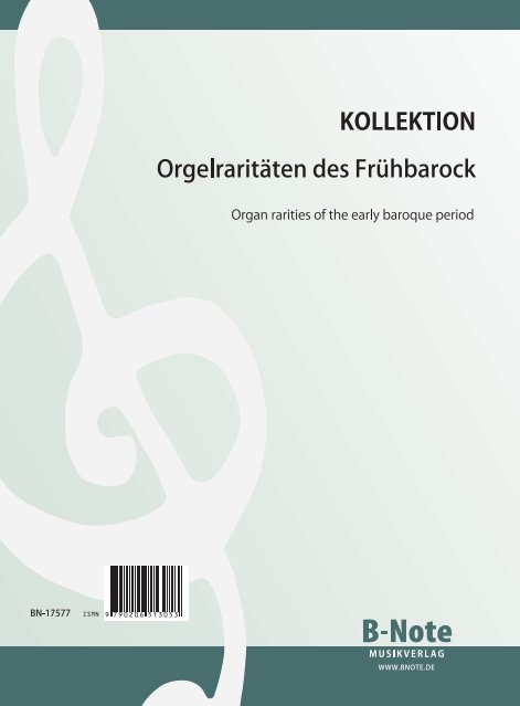 Diverse, Orgelraritäten des Frühbarock&nbsp;&nbsp;Orgel&nbsp;&nbsp;Spielnoten