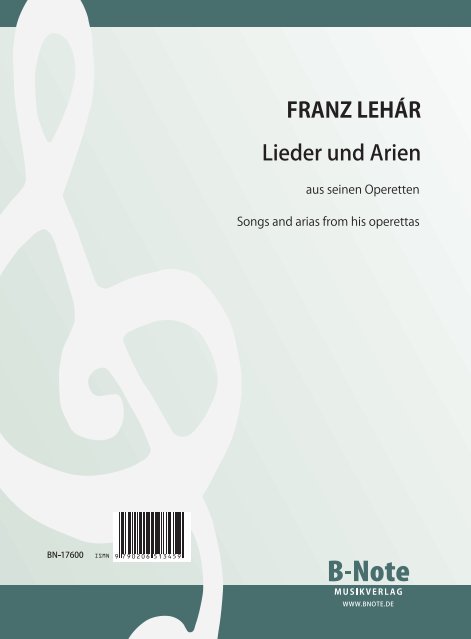 Lieder und Arien aus seinen Operetten&nbsp;&nbsp;für Gesang und Klavier&nbsp;&nbsp;