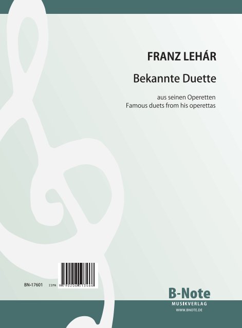 Bekannte Duette aus seinen Operetten&nbsp;&nbsp;für 2 Stimmen und Klavier&nbsp;&nbsp;
