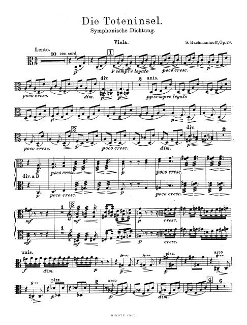 Rachmaninow, Sergei Wassiljewitsch , Die Toteninsel. Sinfonische Dicht&nbsp;&nbsp;Grosses Orchester,Tenor&nbsp;&nbsp;Stimmensatz