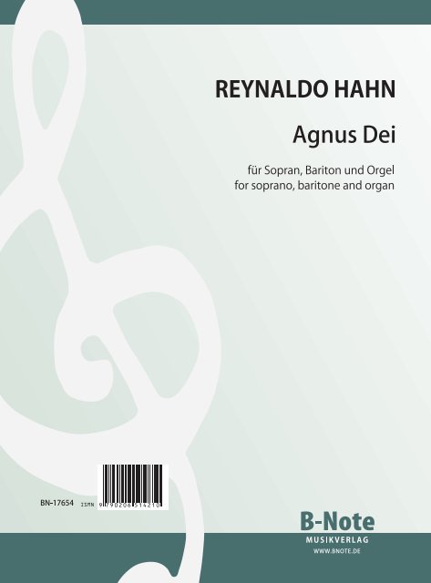 Agnus Dei  für Sopran, Bariton und Orgel  Partitur