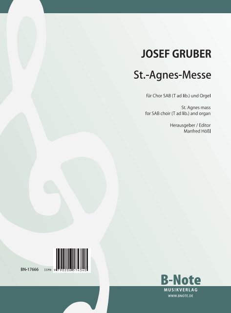 St.Agnes-Messe op.62  für gem Chor (SAM) und Orgel (Tenor ad lib)  