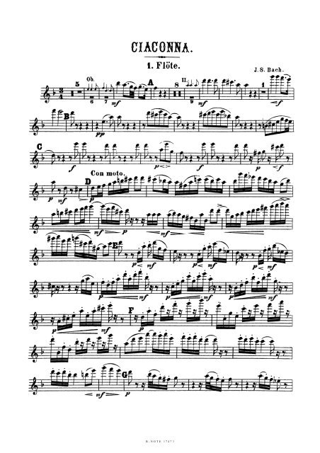 Bach, J.S., Chaconne aus BWV 1004&nbsp;&nbsp;Grosses Orchester&nbsp;&nbsp;Stimmensatz