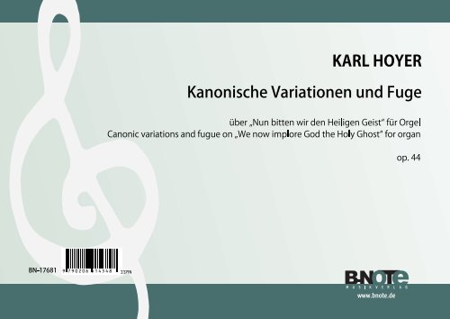 Kanonische Variationen und Fuge   für Orgel   