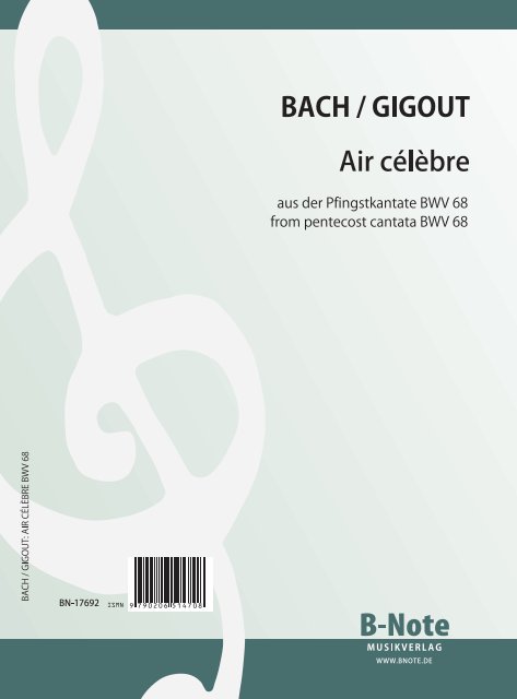 Air célèbre aus der Pfingstkantate BWV68  für Orgel  