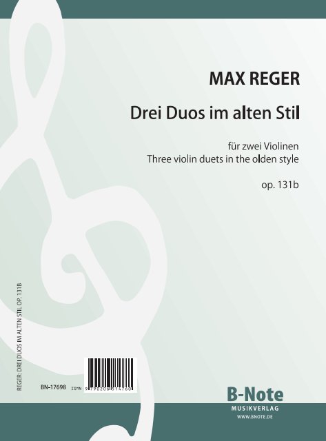 3 Duos im alten Stil op.131b  für 2 Violinen  Partitur und Stimmen