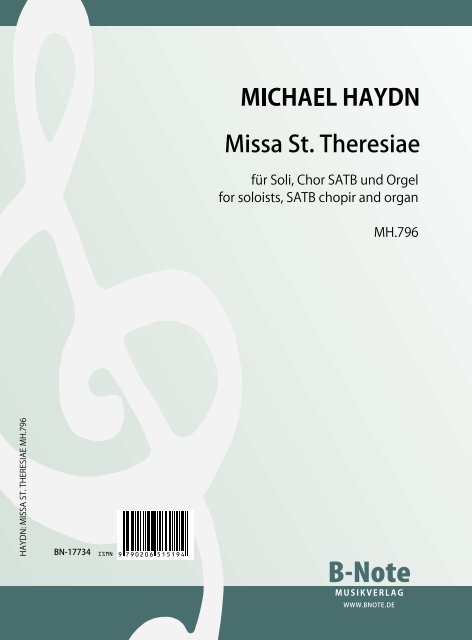 Haydn, Michael, Missa St. Theresiae&nbsp;&nbsp;Chor SATB,Orgel&nbsp;&nbsp;Spielnoten
