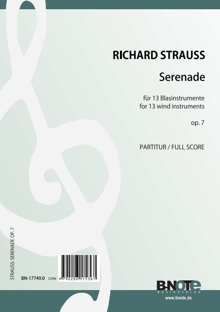 Serenade op.7&nbsp;&nbsp;für 13 Blasinstrumente&nbsp;&nbsp;Partitur