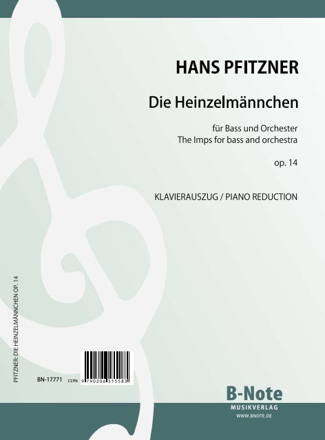 Die Heinzelmännchen op.14  für Bass und Orchester  Klavierauszug