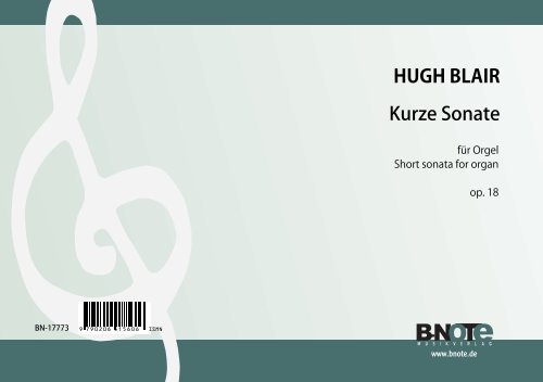 Blair, Hugh, Kurze Sonate G-Dur op.8&nbsp;&nbsp;Orgel&nbsp;&nbsp;Spielnoten