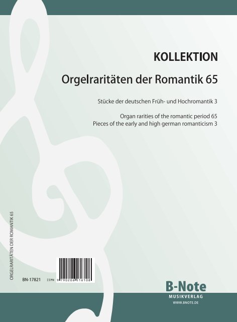Orgelraritäten der Romantik 65: Deutsche Früh- und Hochromantik 3&nbsp;&nbsp;Orgel&nbsp;&nbsp;Spielnoten