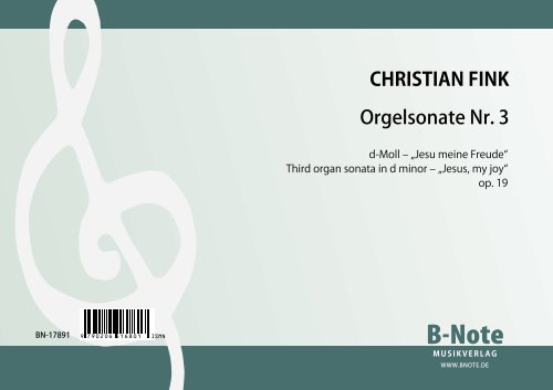 Orgelsonate d-Moll  Nr. 3   op.19 'Jesu meine Freude'  für Orgel   