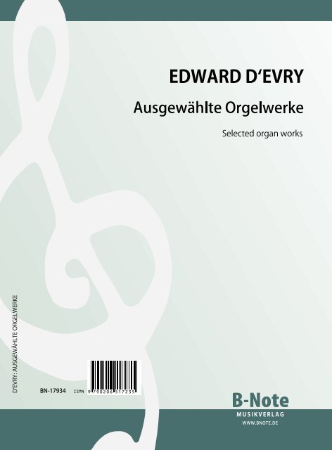 d'Evry, Edward, Ausgewählte Orgelwerke&nbsp;&nbsp;Orgel&nbsp;&nbsp;Spielnoten