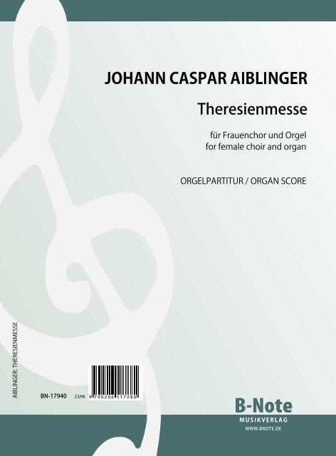 Theresienmesse G-Dur  für Frauenchor und Orgel  Orgelpartitur