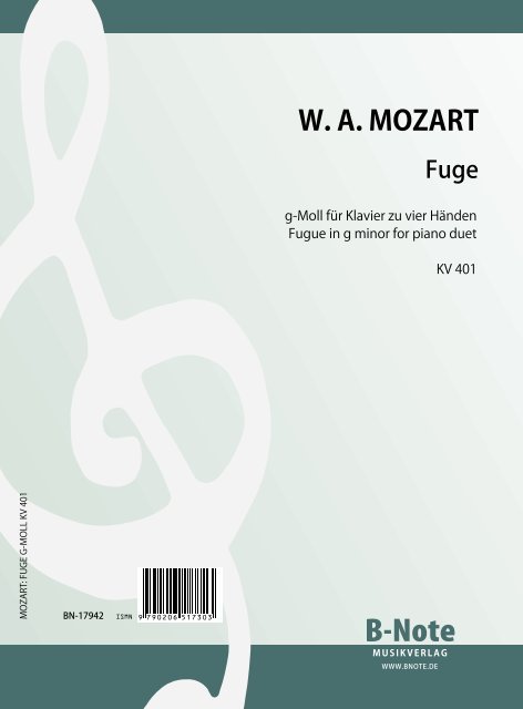 Mozart, W.A., Fuge g-Moll&nbsp;&nbsp;Klavier 4hd&nbsp;&nbsp;Spielnoten