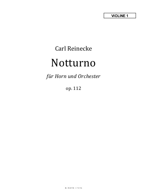 Reinecke, Carl, Notturno op.112&nbsp;&nbsp;Horn (Waldhorn),Grosses Orchester&nbsp;&nbsp;Stimmensatz