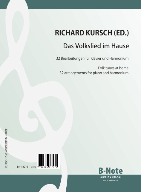 Kursch, Richard , 32 Volkslied-Bearbeitungen für Klavier und Harmonium&nbsp;&nbsp;Klavier,Harmonium&nbsp;&nbsp;Spielnoten