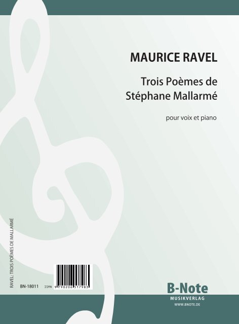 Ravel, Joseph-Maurice, Trois Poèmes de Stéphane Mallarmé&nbsp;&nbsp;Singstimme,Klavier&nbsp;&nbsp;Spielnoten