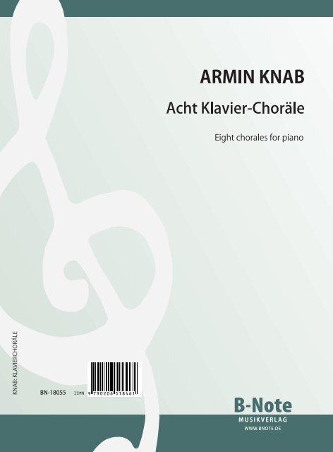 Knab, Armin, Acht Klavier-Choräle&nbsp;&nbsp;Klavier&nbsp;&nbsp;Spielnoten