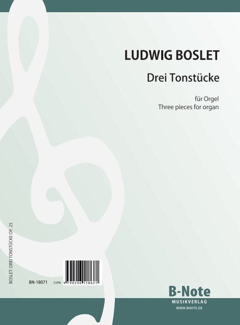 Drei Tonstücke&nbsp;&nbsp;für Orgel&nbsp;&nbsp; 