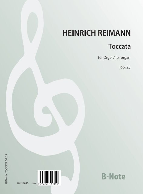 Reimann, Heinrich, Toccata e-Moll für Orgel op.23&nbsp;&nbsp;Orgel&nbsp;&nbsp;Spielnoten