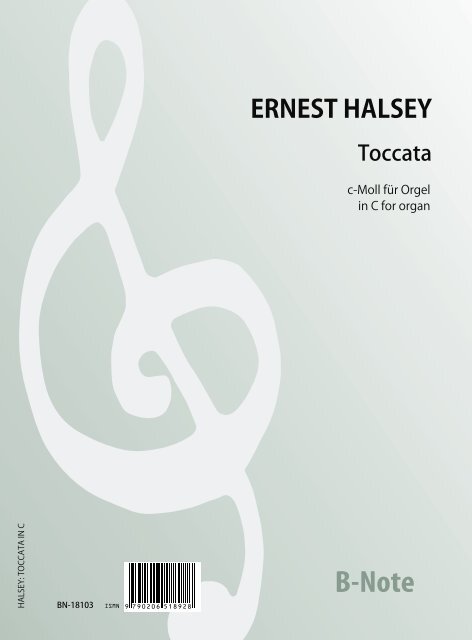 Halsey, Ernest, Toccata c-Moll&nbsp;&nbsp;für Orgel&nbsp;&nbsp;Spielnoten