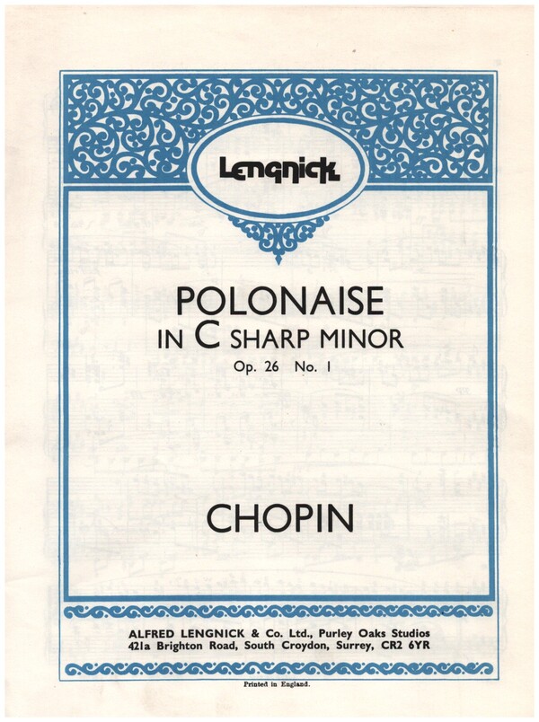 Polonaise in C# minor op.26 no.1&nbsp;&nbsp;pour piano&nbsp;&nbsp;