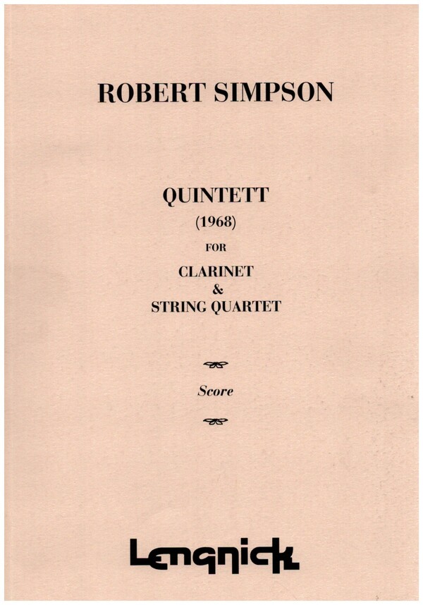 Quintett&nbsp;&nbsp;for clarinet and string quartet&nbsp;&nbsp;score