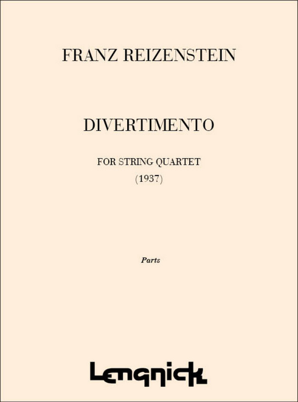 Franz Reizenstein&nbsp;&nbsp;Divertimento for String Quartet&nbsp;&nbsp;Streichquartett (Stimmen-Set)