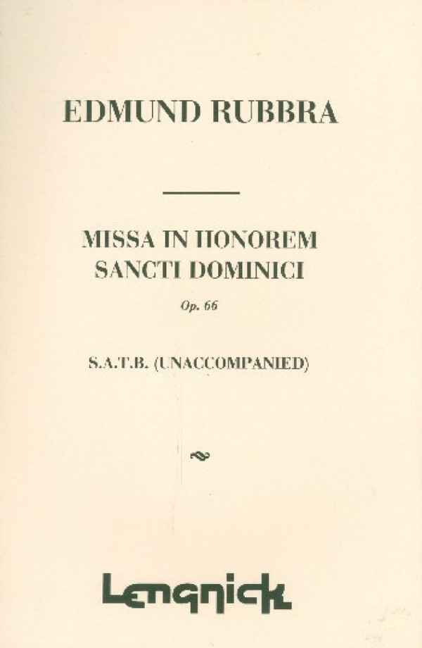 Missa in honorem Sancti Dominici op.66  for mixed chorus a cappella  score