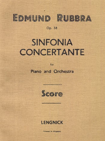 Sinfonia concertante Op.38  for piano and orchestra  study score