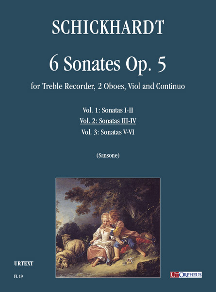 6 Sonaten op.5 Band 1 (Nr.3-4) für Altblockflöte,  2 Oboen, Viola da gamba und Bc  Stimmen