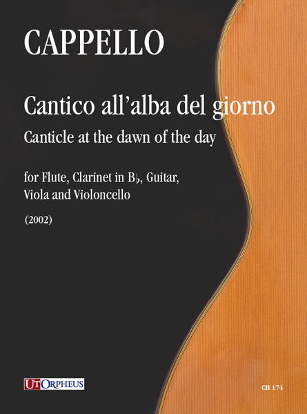 Cantico all'alba del giorno  for flute, clarinet, guitar, viola and violoncello  score and parts