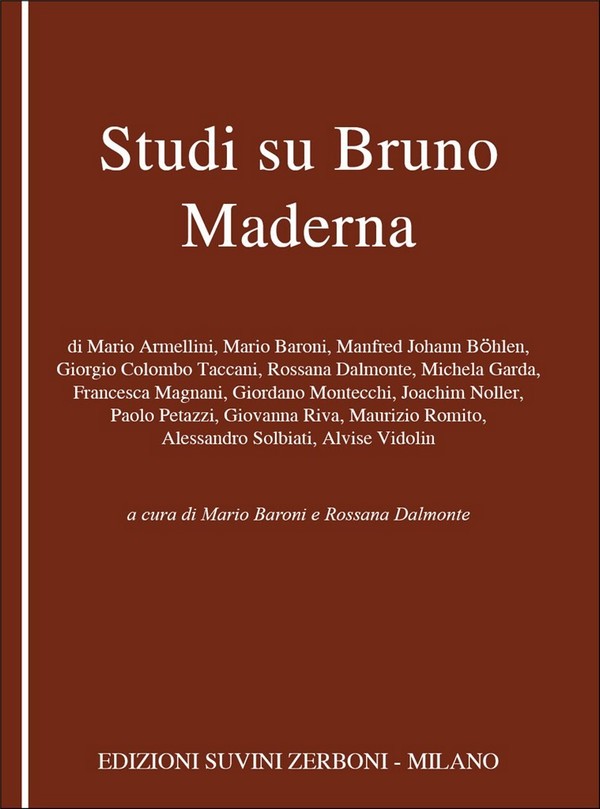 Studi su Bruno Maderna&nbsp;&nbsp;&nbsp;&nbsp;broschiert