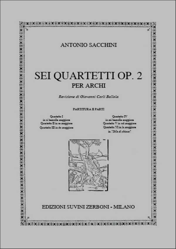 Quartetto in La Maggiore No.6 in Stile di Chiesa  per archi  partitura e parti