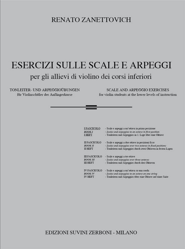 Esercizi Sulle Scale E Arpeggi Vol. 1&nbsp;&nbsp;Violin&nbsp;&nbsp;