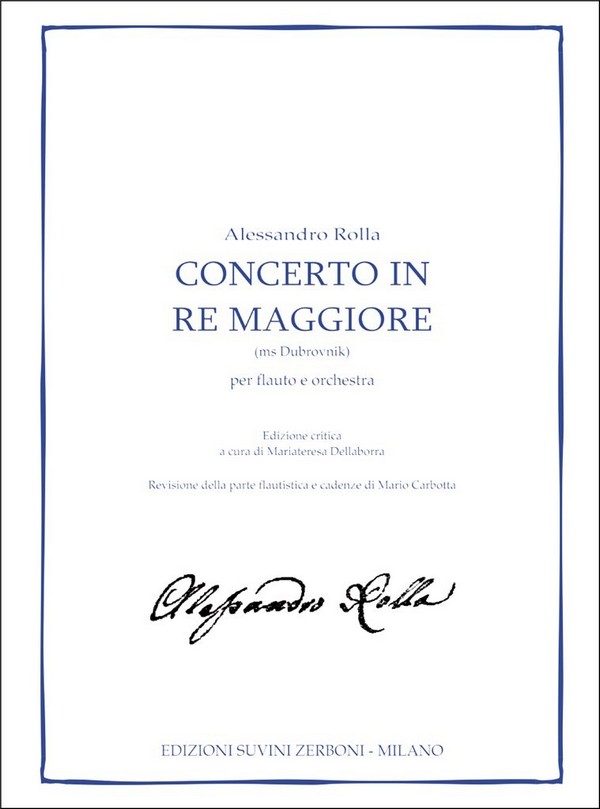 Concerto In Re Maggiore  Flute and Orchestra  Partitur