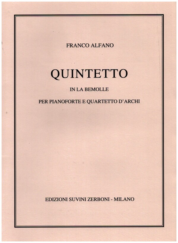 Quintetto in la bemolle  per pianoforte e quartetto d'archi  partitura